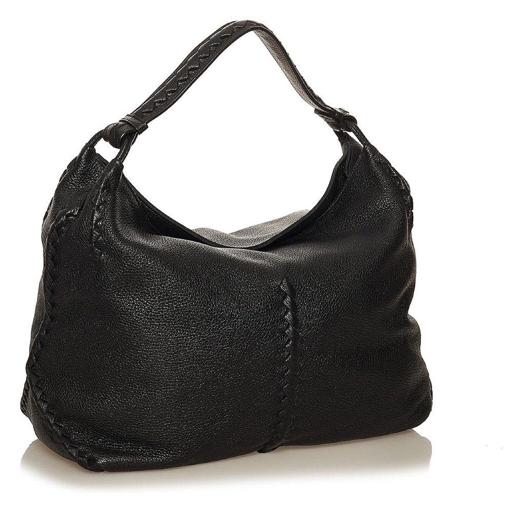 Bottega Veneta Intrecciato Cervo Medium Hobo Handbag Black